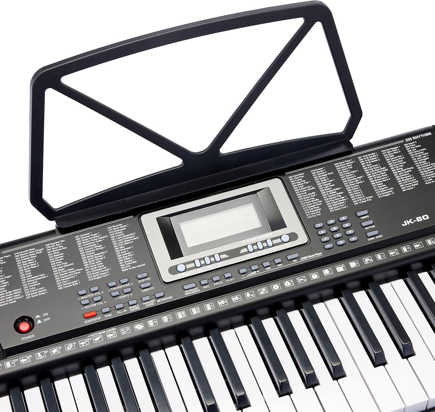 Electric Keyboard Piano with 61 Keys, Built-In Speakers, Songs for Learning, Black