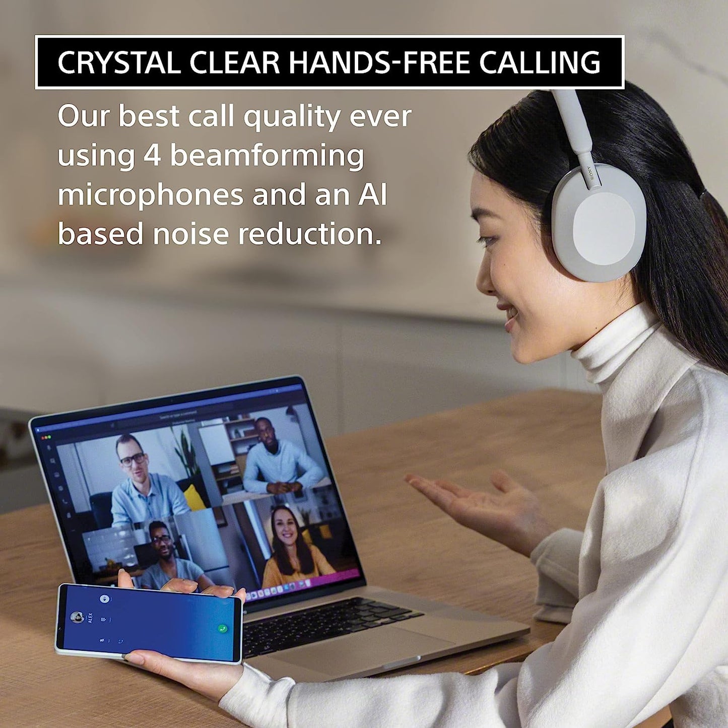 WH-1000XM5 Premium Noise Canceling Headphones, Auto NC Optimizer, 30-Hour Battery, Alexa Voice Control, Black