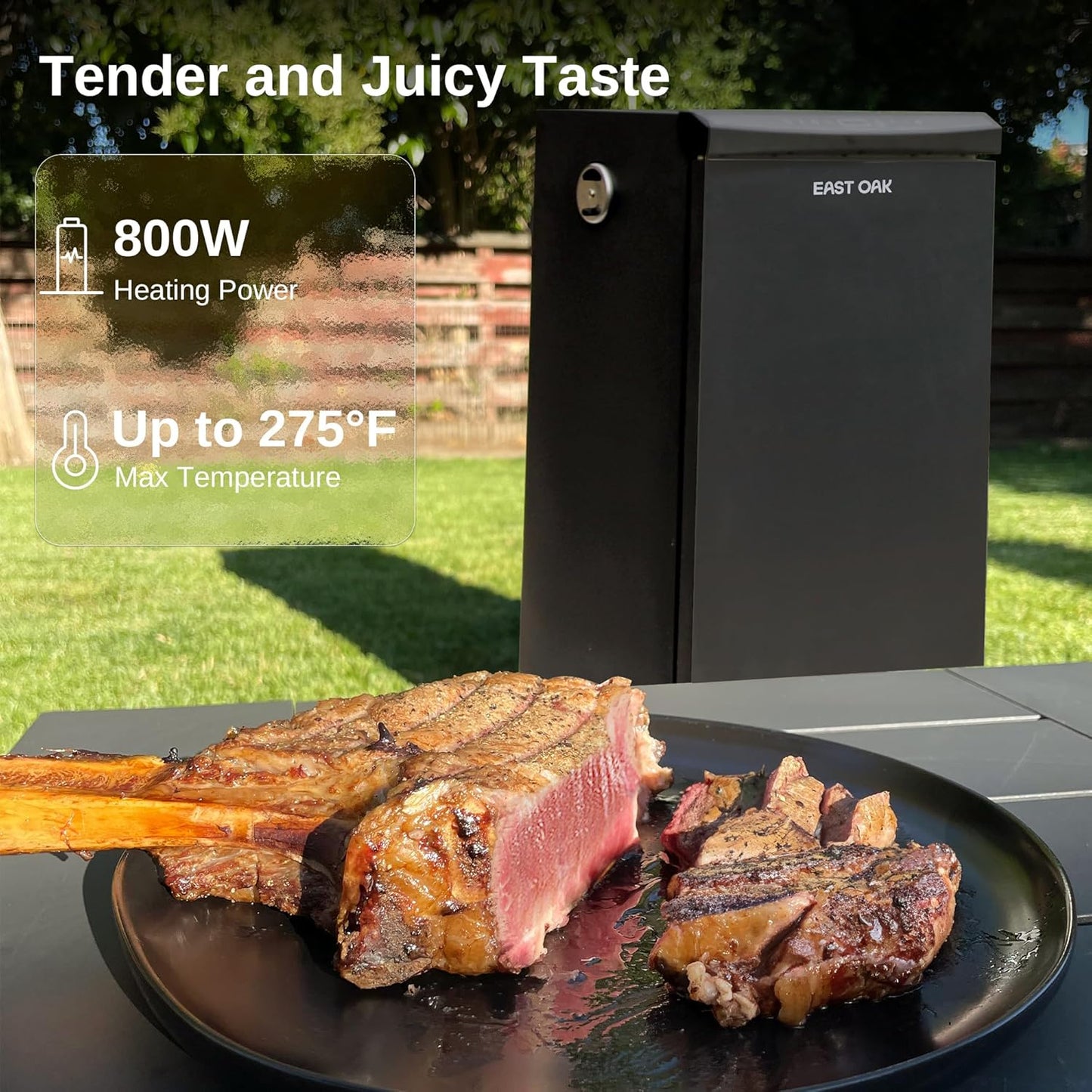 30-Inch Electric Smoker, Outdoor Smoker with Convenient Side Wood Chip Loader, 725 Sq Inches of Cooking, Digital Control and 4 Removable Racks for Outdoor Kitchen, BBQ, Backyard, Black