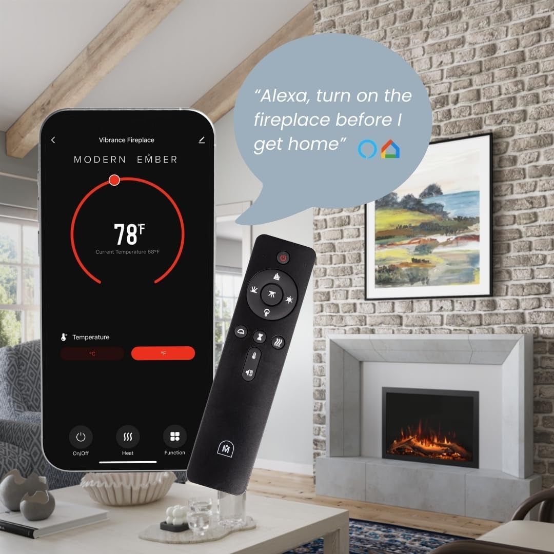 Highmark Traditional 30 Inch Built-In Smart Electric Fireplace Insert with Remote Control | Alexa/Wifi Enabled | Electric Firebox Heater with Multi-Color Flames | 1500W