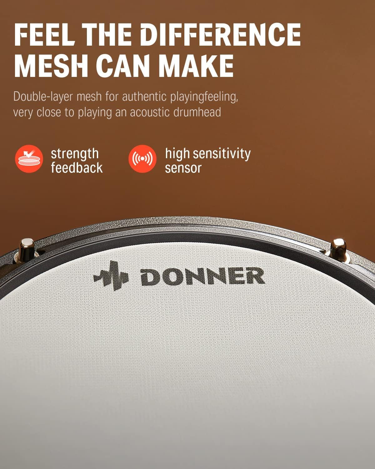 DED-80 Electronic Drum Set with 4 Quiet Mesh Pads, 180+ Sounds, 2 Pedals, Throne, Headphones, Sticks, and Melodics Lessons