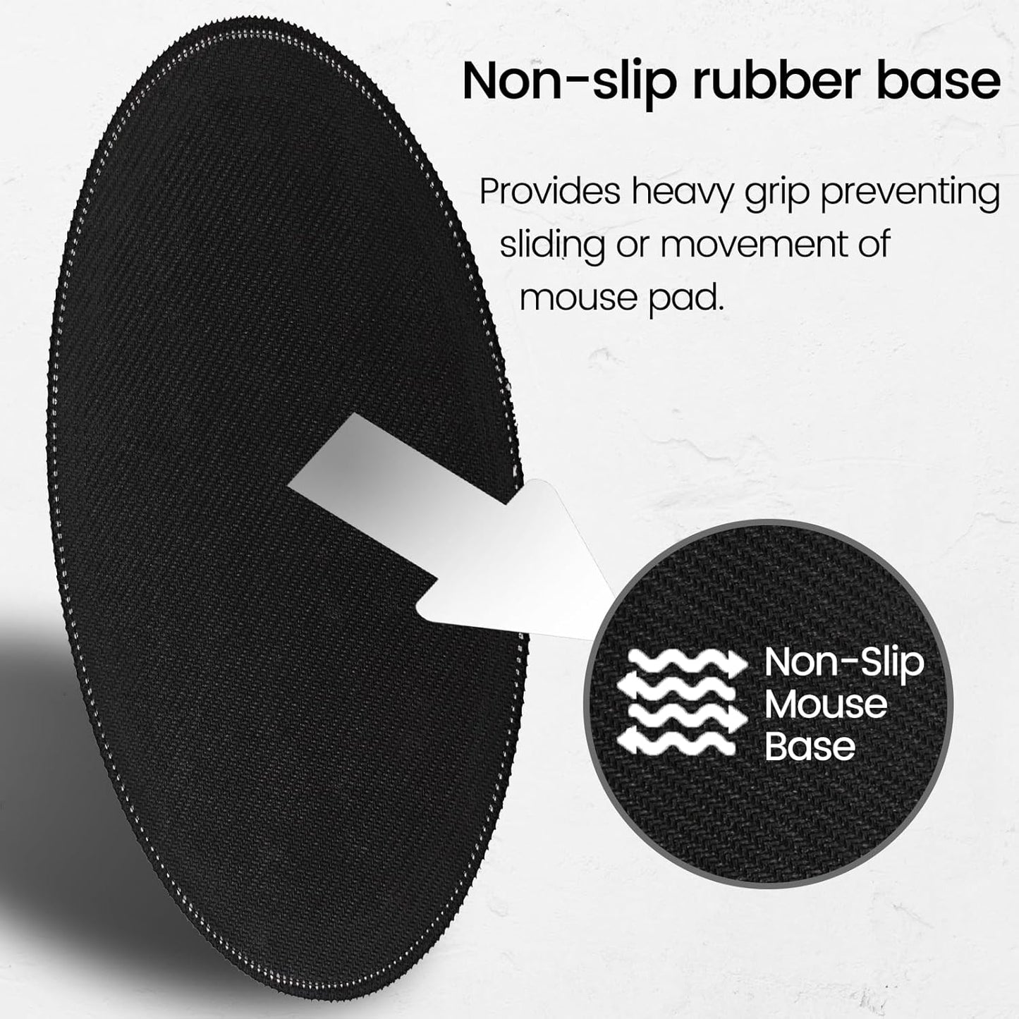 Small Round Travel Mouse Pad Cute Funny Mousepad Preppy Smile Face Mousepads with Coaster Non-Slip Rubber Base Stitched Edge for Wireless Computer for Office Home Gaming Laptop Women