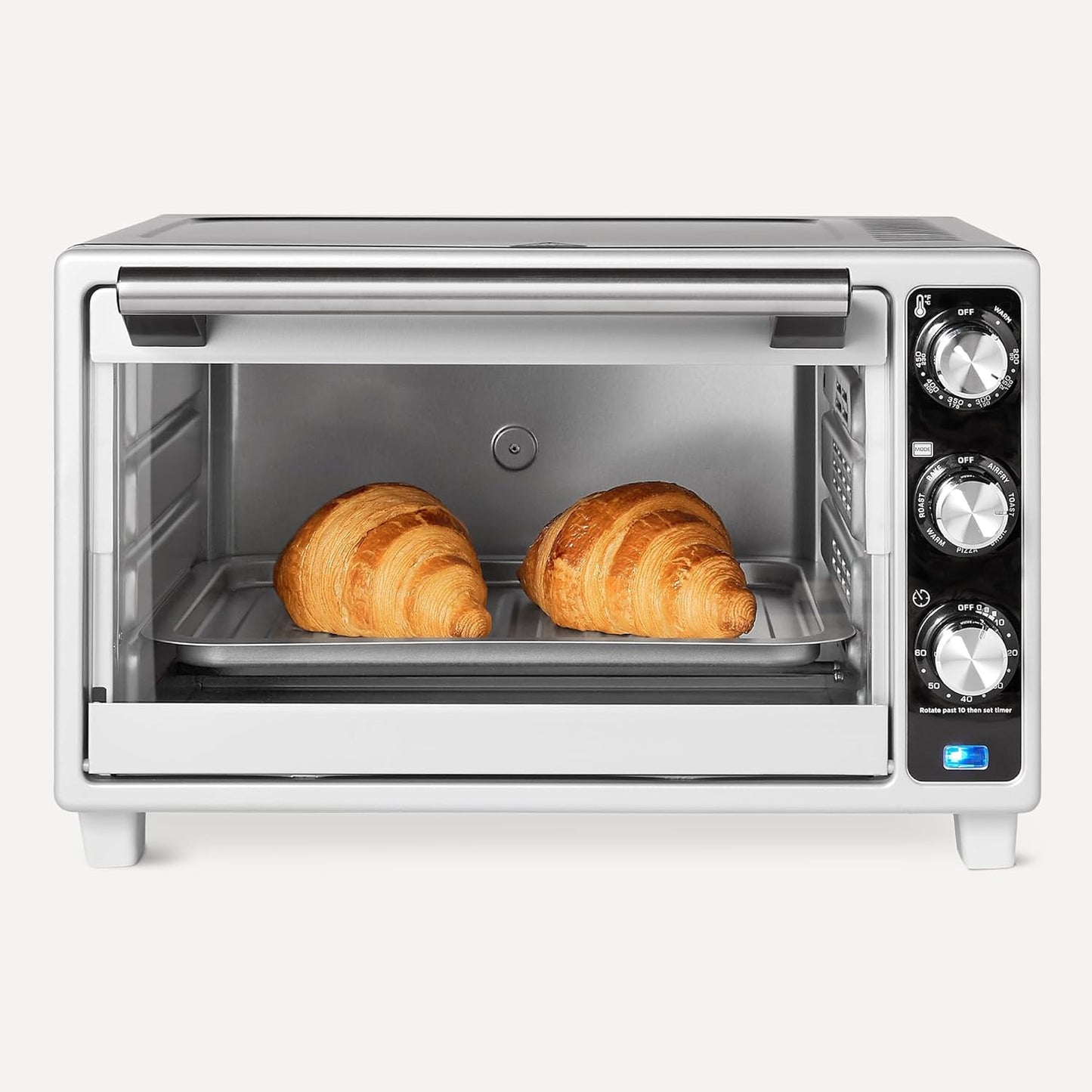 6-Slice 23-QT Toaster Oven with Built-In Air Fryer, 7-In-1 Cooking Options, 60-Min Timer & Adjustable Temperature (200℉ - 450℉), with Accessories, 1500W, Stainless Steel, Silver/Gray