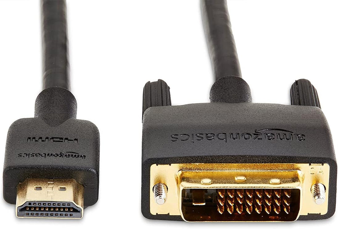 HDMI to DVI Adapter Cable, Bi-Directional 1080P, Gold Plated, Black, 6 Ft, 36-Packs