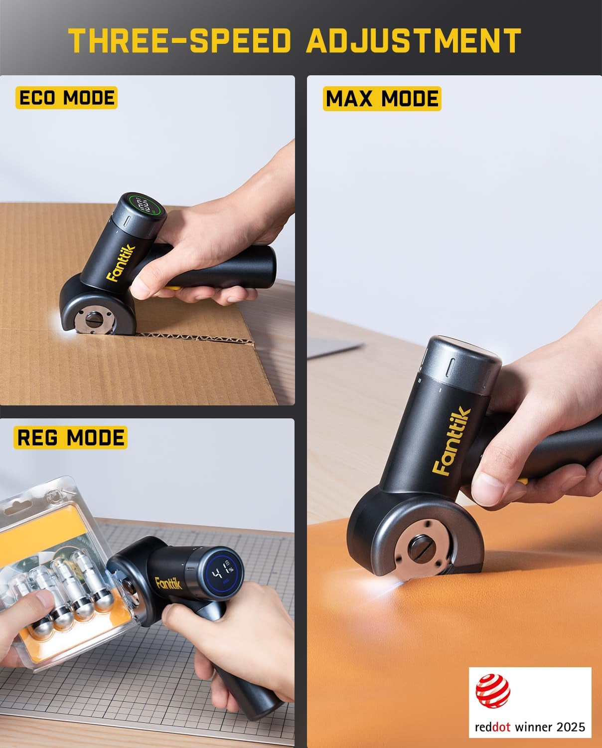 C8 Nano Cordless Electric Scissors with LED Display, Rechargeable Cardboard Cutter with 2 Blades, Easyswap Blade Change, LED Light, for Thin Cardboard Carpet Leather - Black
