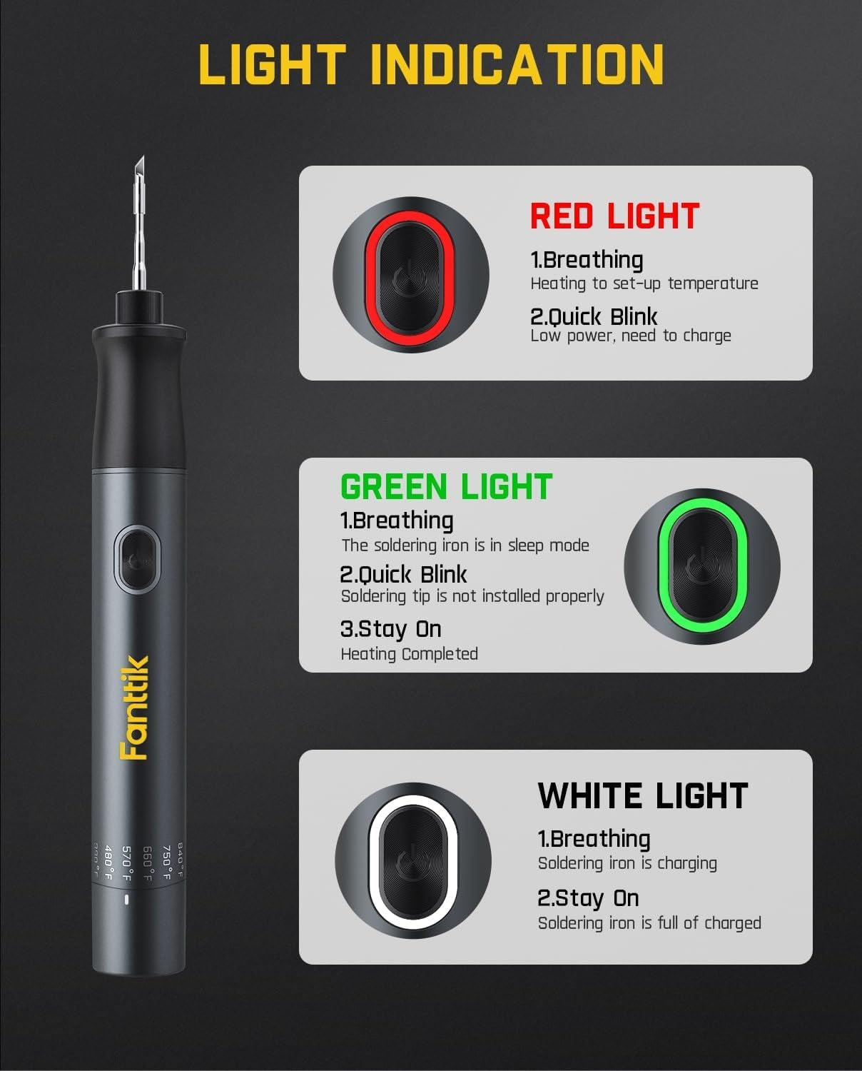 T1 Max Soldering Iron Kit, Cordless Soldering Iron, 7 Seconds Fast Heating(390°F-840℉), Auto Sleep, 4 Precision Soldering Tips(C210), 360° Swivel Stand, Soldering Iron for Precision Repair