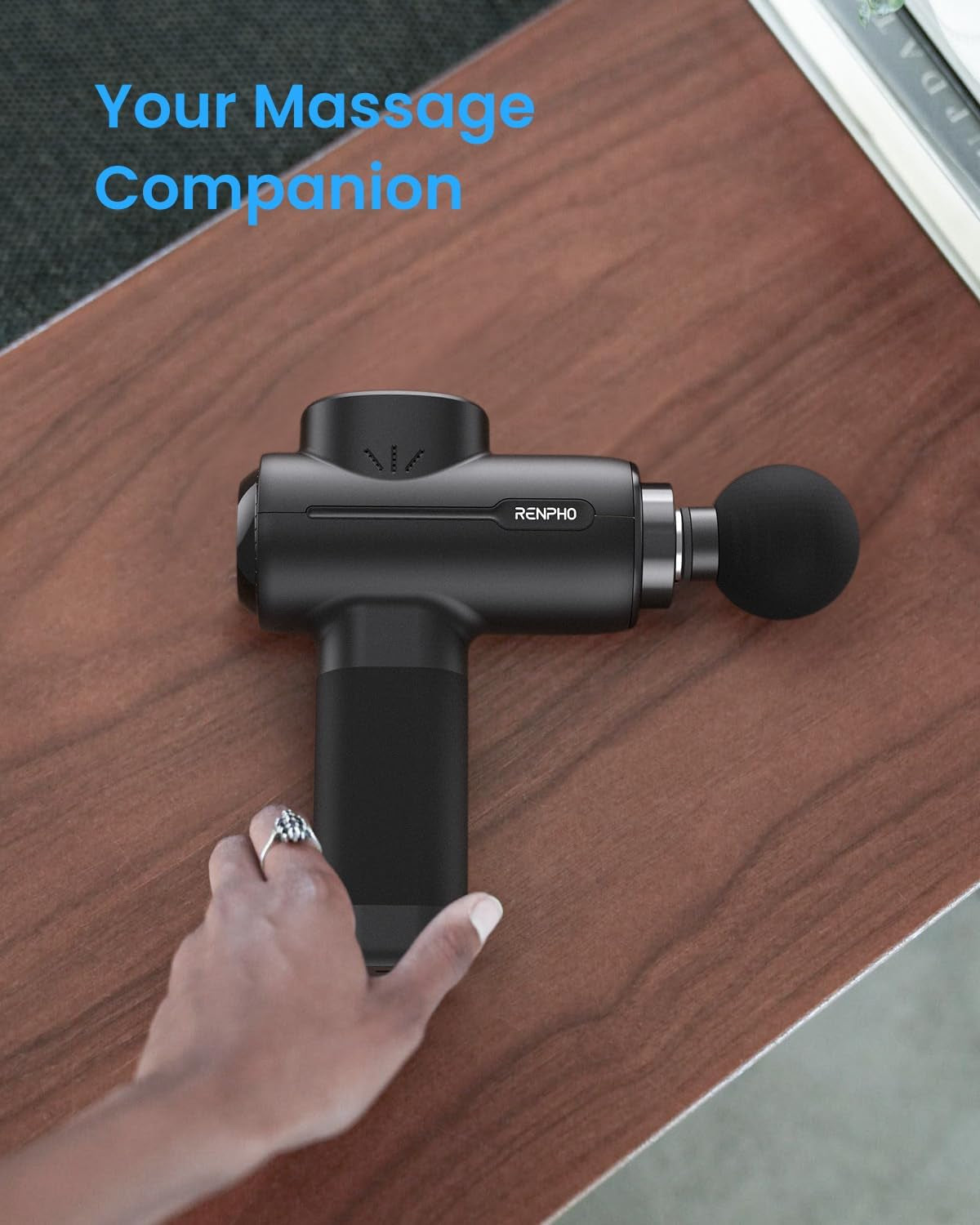 Massage Gun Deep Tissue, Portable Percussion Muscle Massager with Bluetooth, Handheld Device for Back and Neck, Carry Case, Gifts for Men and Women