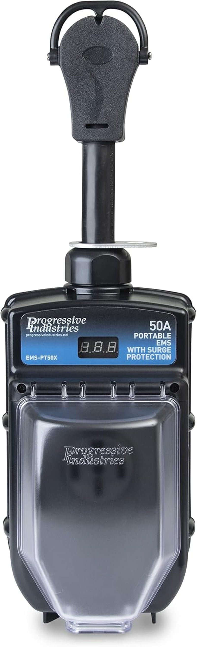 Portable RV Surge Protector, 50 Amp EMS with Integrated Display, Fault Detection, and All Weather Shield Assembly - EMS-PT50X