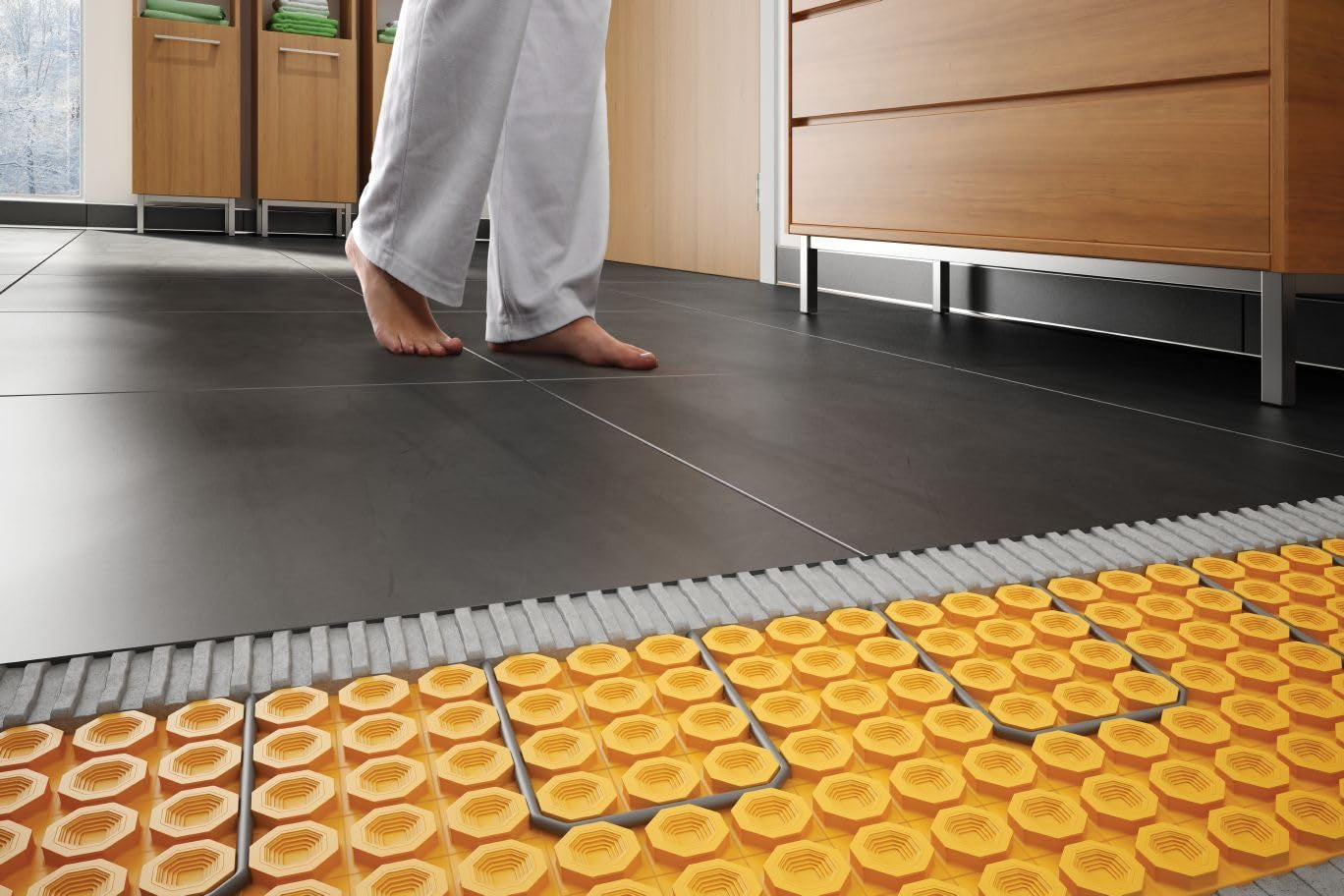 Ditra-Heat-E-Hk Electric Floor Heating Cable Kit with Temperature Sensors - Ideal for Interior Tile Floors - Minimal EMF, Twisted Pair Cables, 240V, 282.1 Feet - DHEHK24085