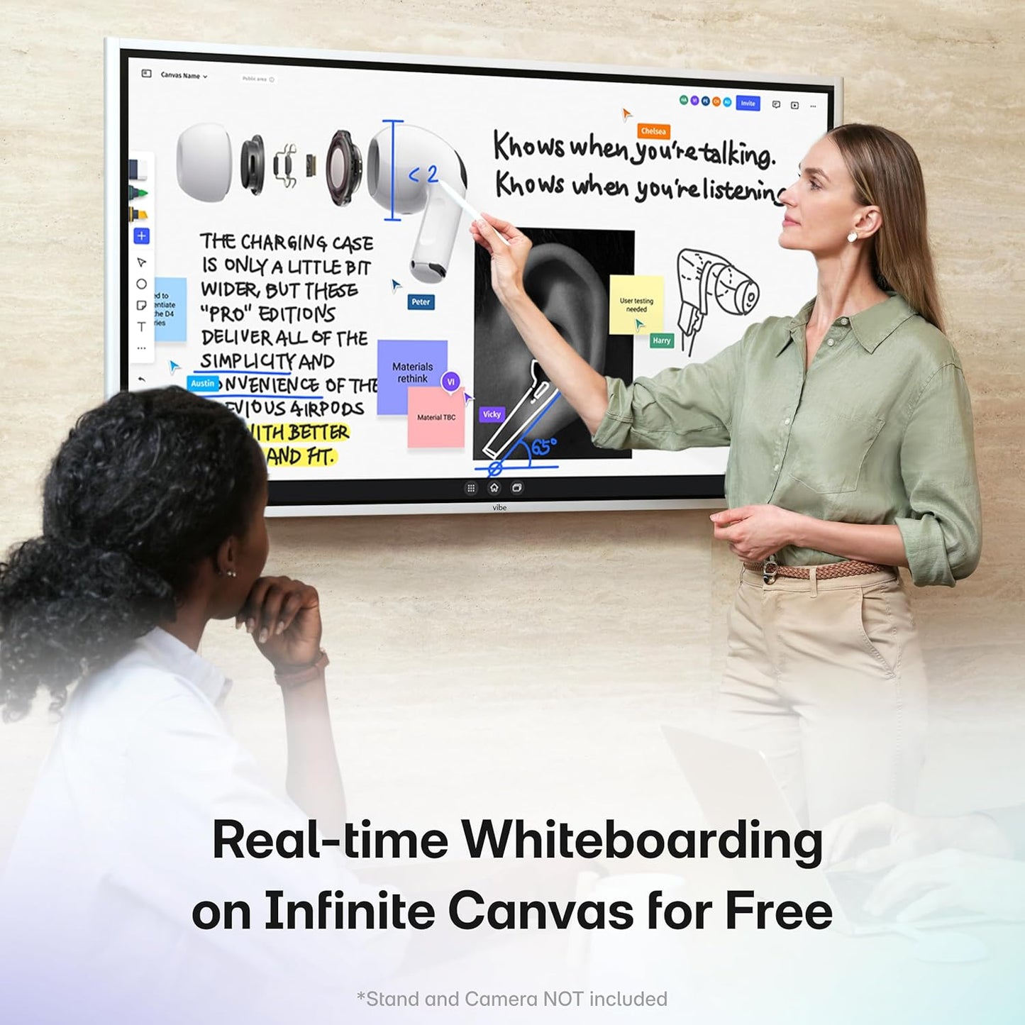 S1 4K UHD Smart Board, 55 Inch Digital Whiteboard for Office and Classroom, Electronic Presentation Meeting Device for Hybrid Work, Interative Touchscreen Display, Chrome OS and 250+ Free Apps