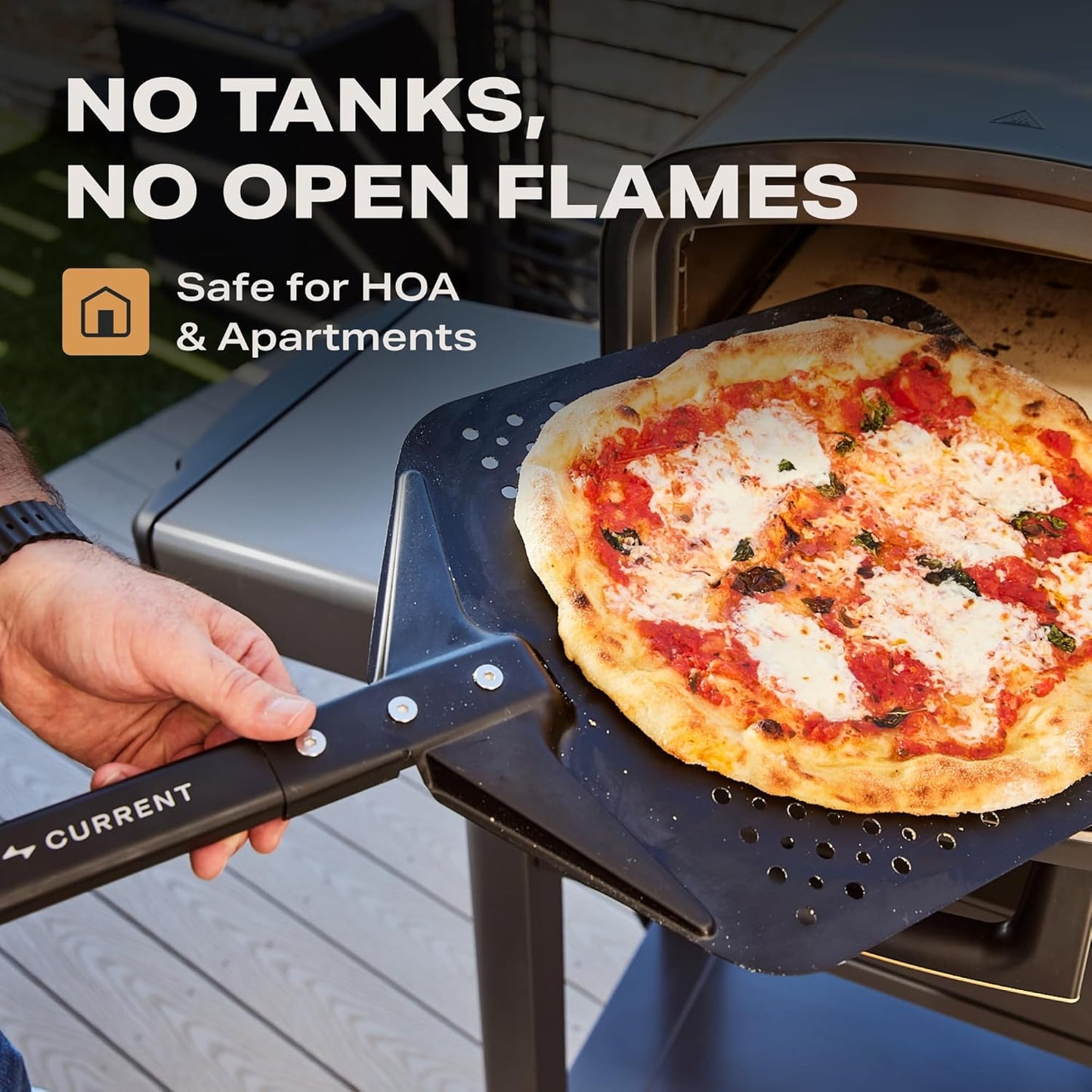 ® Model P Smart Electric Pizza Oven, 12-Inch, 850°F Max, 5 Cooking Modes, App Connectivity for Temperature Monitoring & Custom Cooking Times, Compact for Indoor & Outdoor Use, Beige