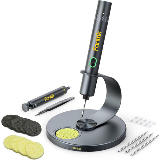 T1 Max Soldering Iron Kit, Cordless Soldering Iron, 7 Seconds Fast Heating(390°F-840℉), Auto Sleep, 4 Precision Soldering Tips(C210), 360° Swivel Stand, Soldering Iron for Precision Repair