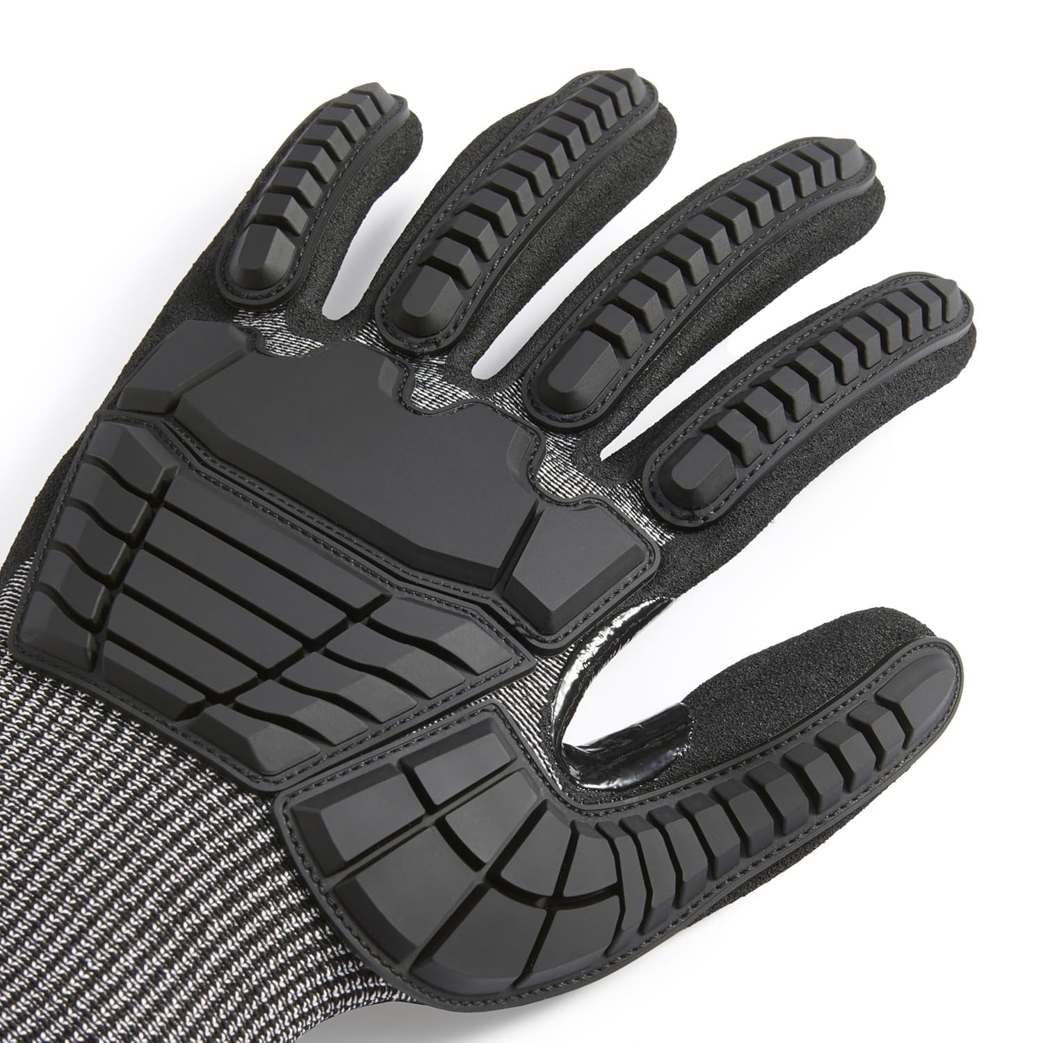 Cut Level A2, Abrasion ANSI Level A4, Impact Protection Gloves with Touch Screen Friendly 15G Sandy Nitrile Palm, Pack of 100 Pairs, Black, Size X-Large