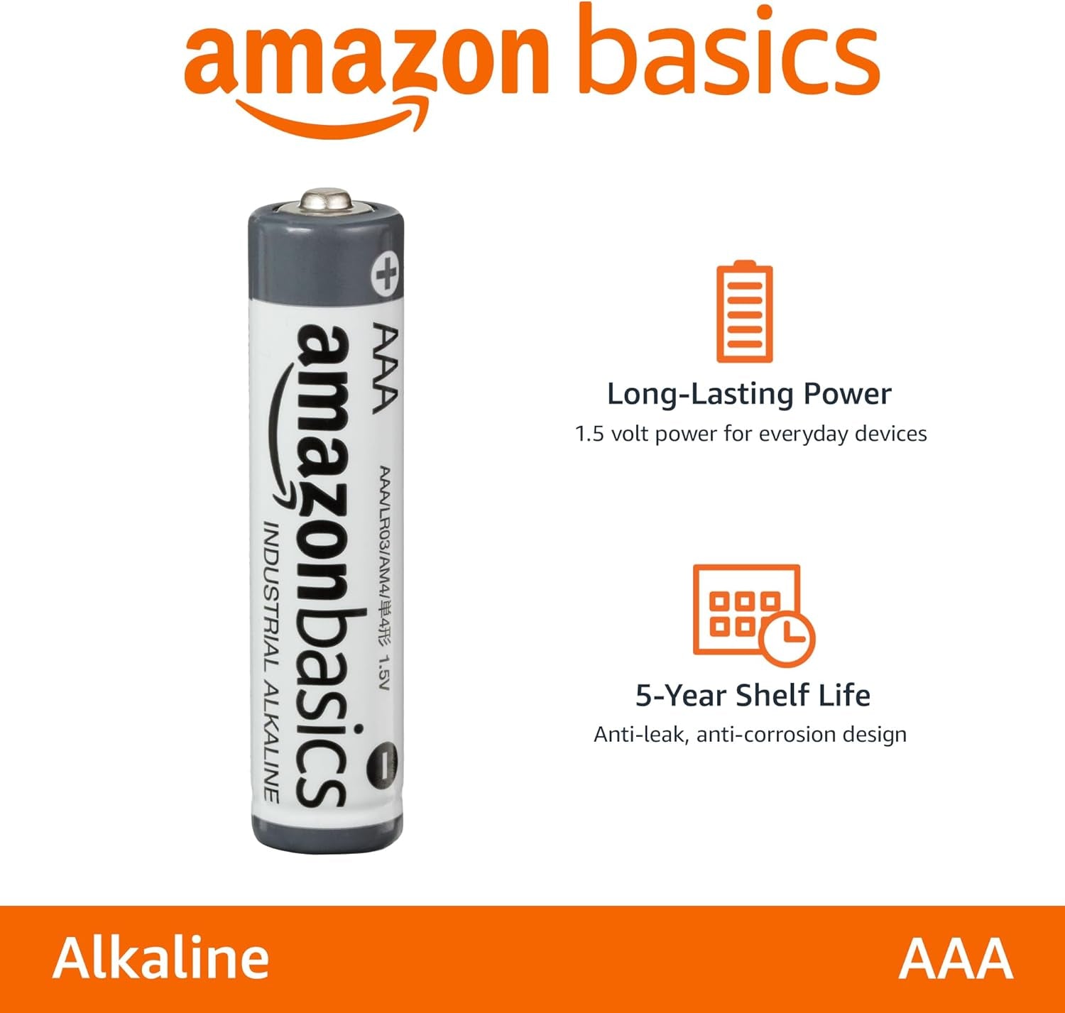 AAA Industrial Alkaline Batteries, 900 Count (3 Packs of 300)