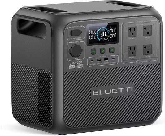 Solar Generator Elite 200 V2, 2073.6Wh LFP Battery Backup W/ 4 2600W AC Outlets (3900W Power Lifting), 17-Year Lifespan, Portable Power Station for Camping, Off-Grid