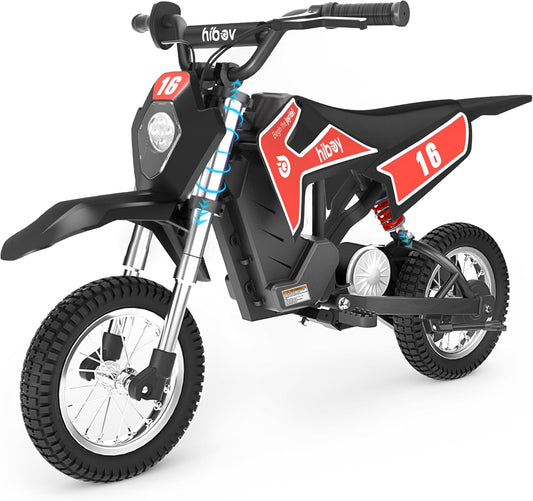 DK1 36V Electric Dirt Bike,300W Electric Motorcycle - up to 15.5MPH & 13.7 Miles Long-Range,3-Speed Modes Motorcycle for Kids Ages 3-10